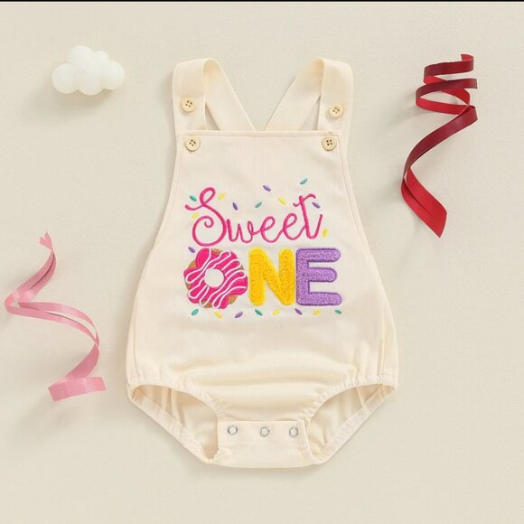 boutique Other - Donut romper Dress Sweet one sweet Birthday Outfit Clothes Ice Cream